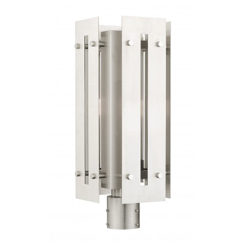 1 Light Brushed Nickel Outdoor Post Top Lantern Post Livex