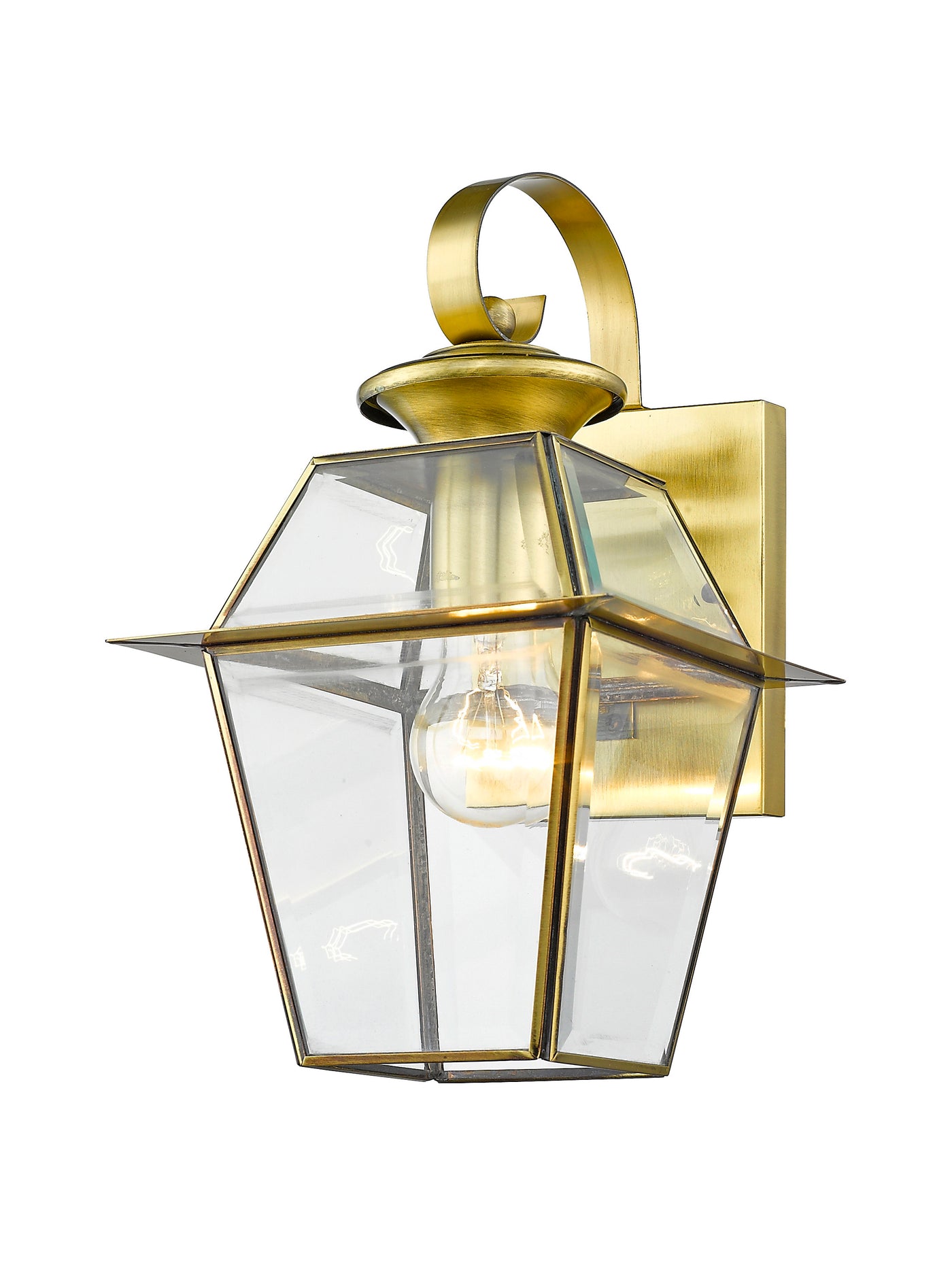 1 Light Antique Brass Outdoor Wall Lantern Exterior Livex