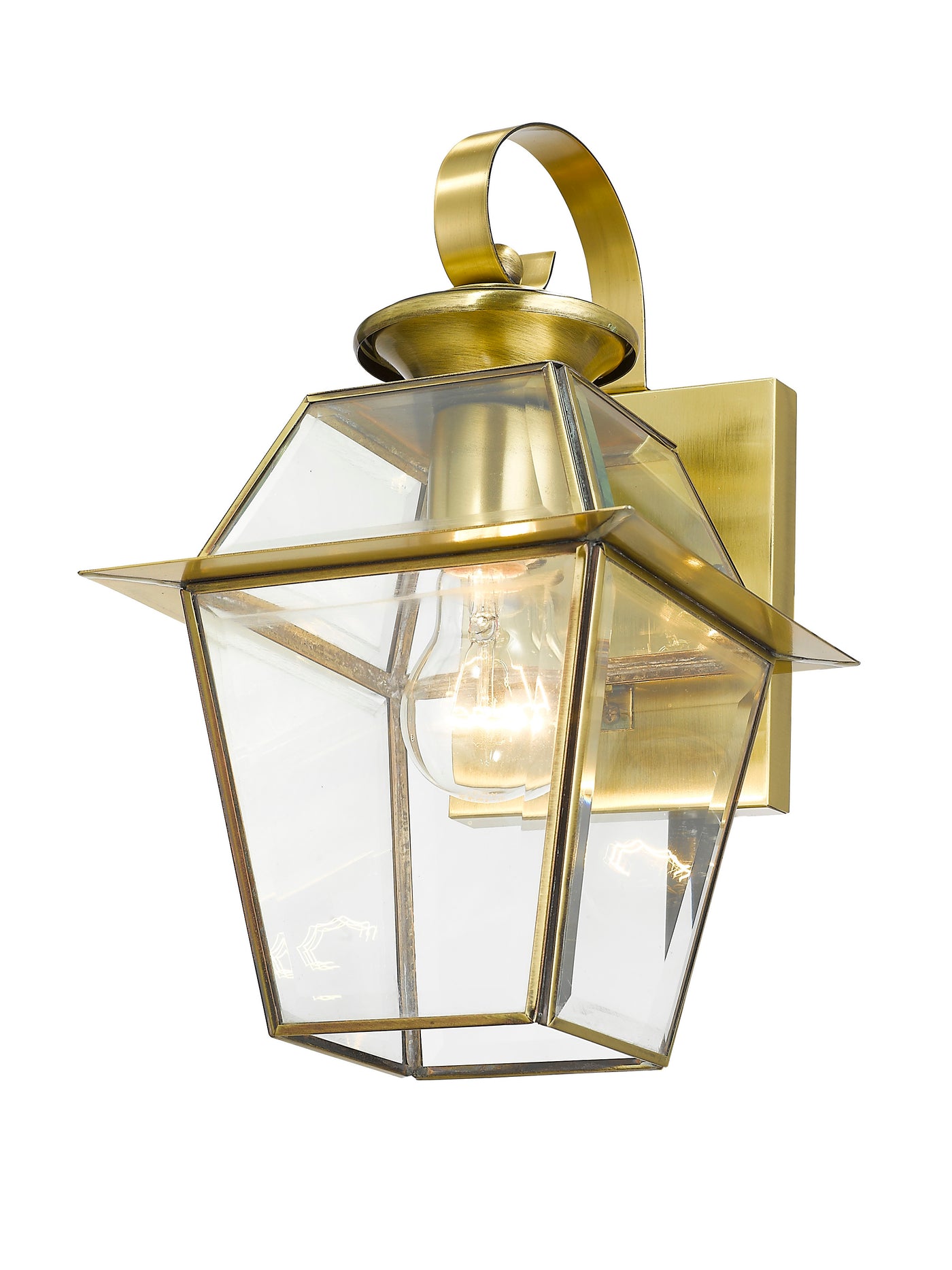 1 Light Antique Brass Outdoor Wall Lantern Exterior Livex