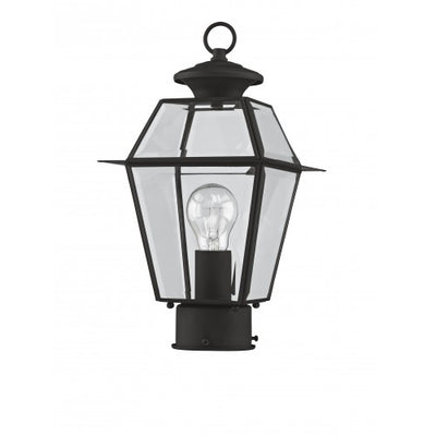 1 Light Black Outdoor Post Top Lantern Post Livex