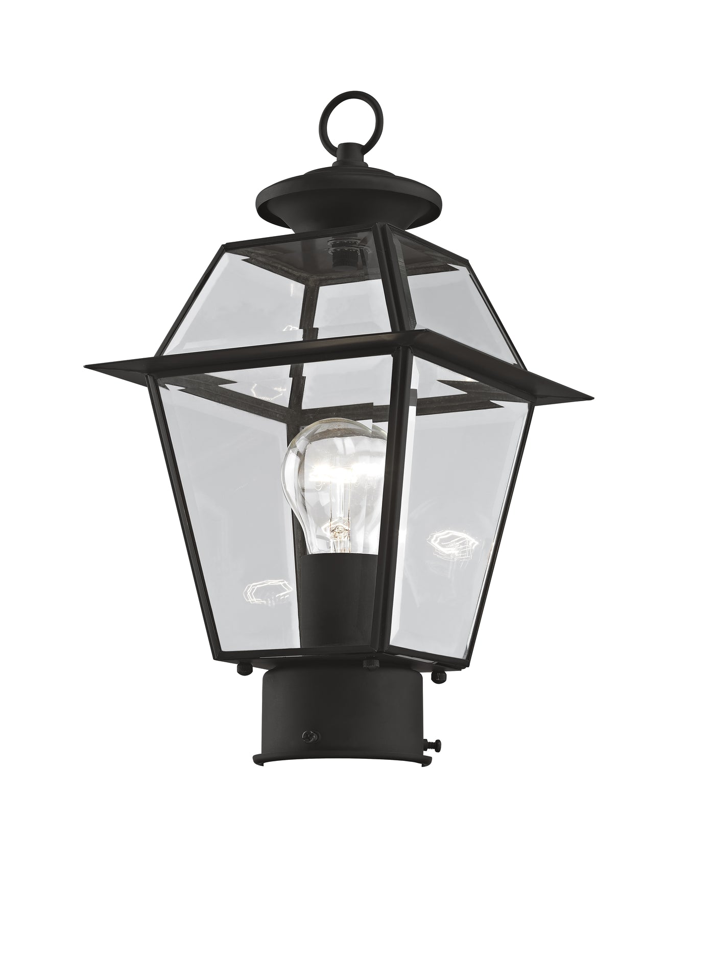 1 Light Black Outdoor Post Top Lantern Post Livex