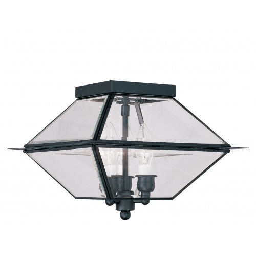 3 Light Black Outdoor Ceiling Mount Exterior Livex