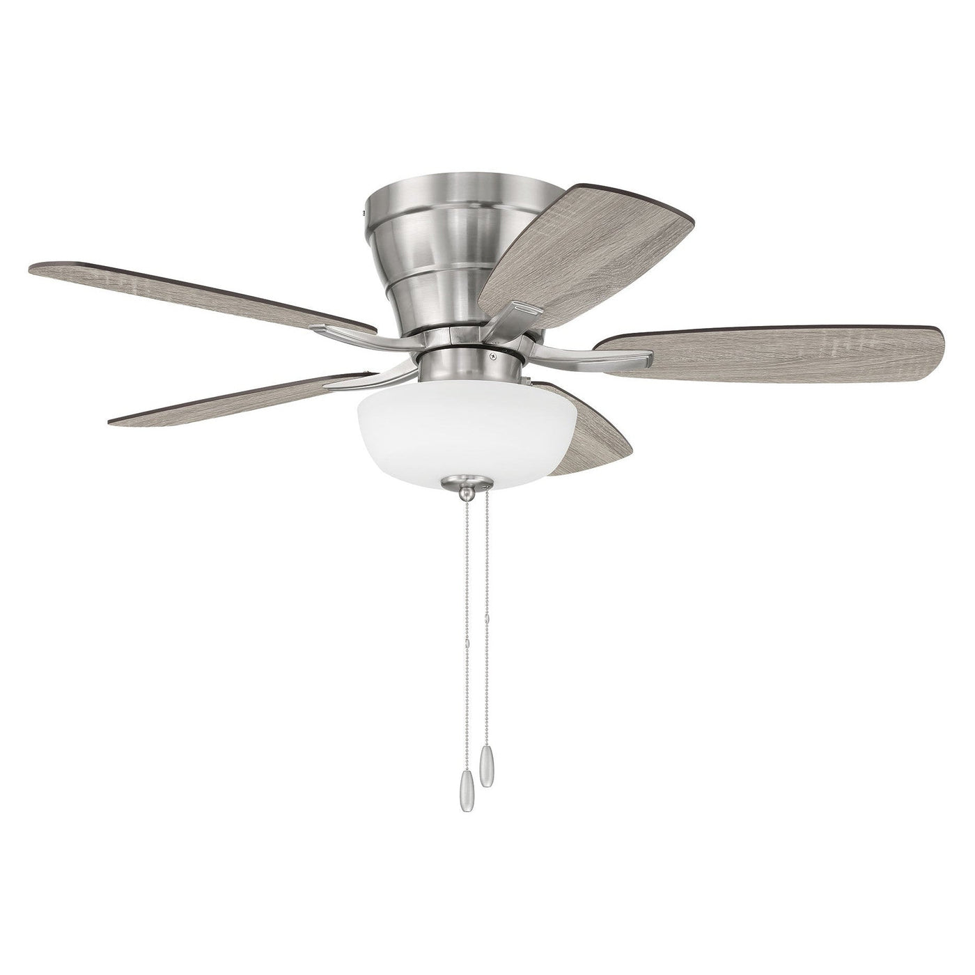 42" Wheeler 2-Light Bowl in Brushed Polished Nickel w/ Driftwood/Walnut Blades Ceiling Fan CRAFTMADE