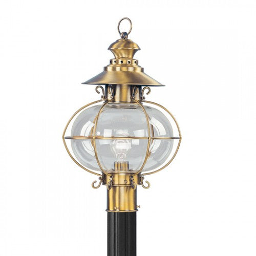 1 Light Flemish Brass Outdoor Post Top Lantern Exterior Livex