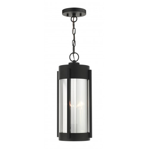 2 Light Black Outdoor Pendant Lantern Exterior Livex
