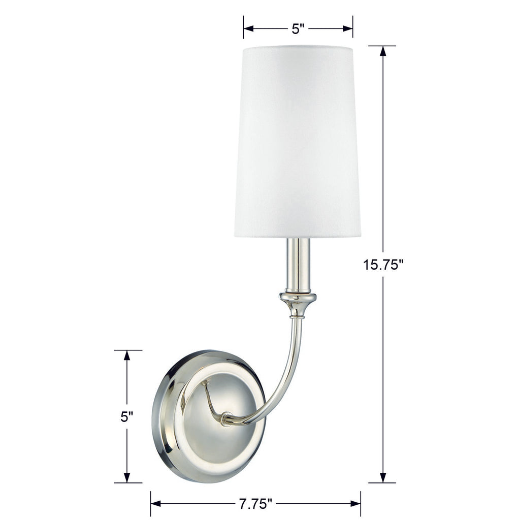 Libby Langdon Sylvan 1 Light Polished Nickel Sconce Wall Sconce Crystorama
