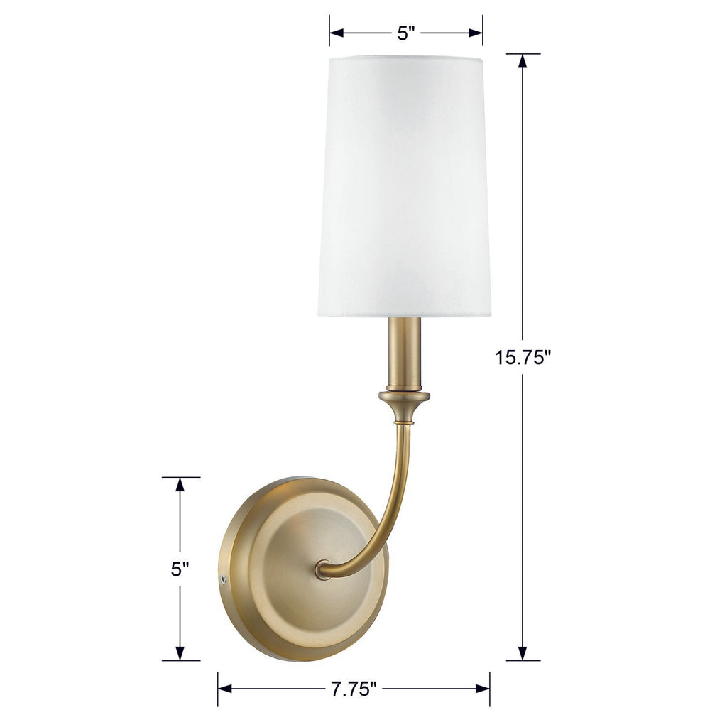 Libby Langdon Sylvan 1 Light Vibrant Gold Sconce Wall Sconce Crystorama