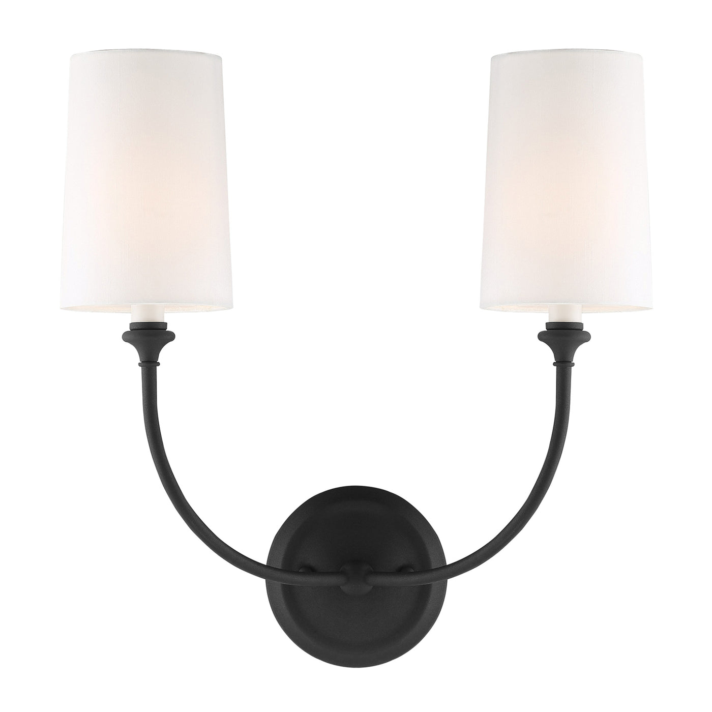 Libby Langdon Sylvan 2 Light Black Forged Sconce Wall Sconce Crystorama