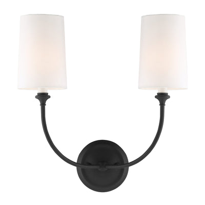 Libby Langdon Sylvan 2 Light Black Forged Sconce Wall Sconce Crystorama