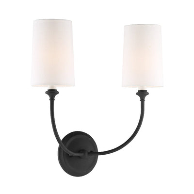 Libby Langdon Sylvan 2 Light Black Forged Sconce Wall Sconce Crystorama