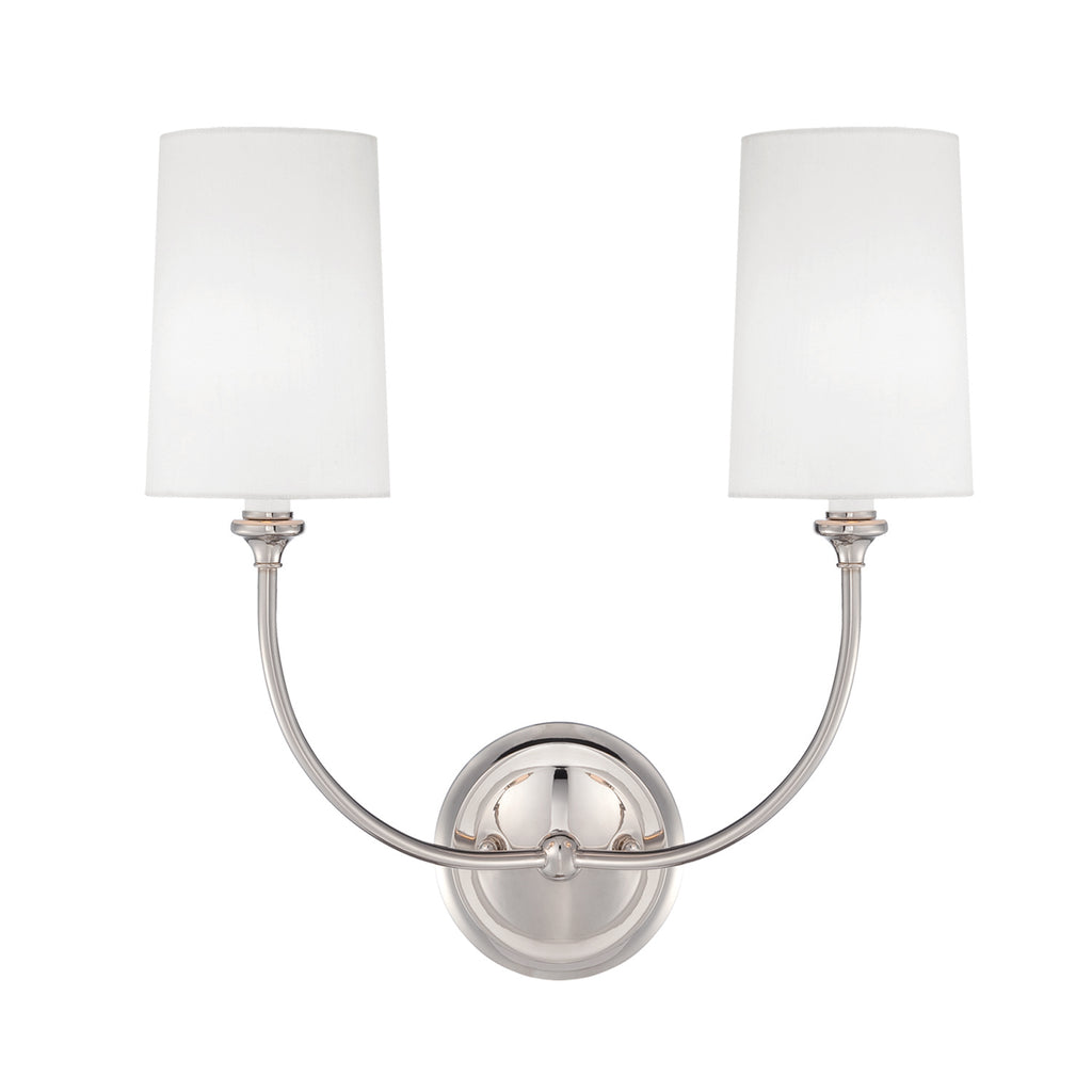 Libby Langdon Sylvan 2 Light Polished Nickel Sconce Wall Sconce Crystorama