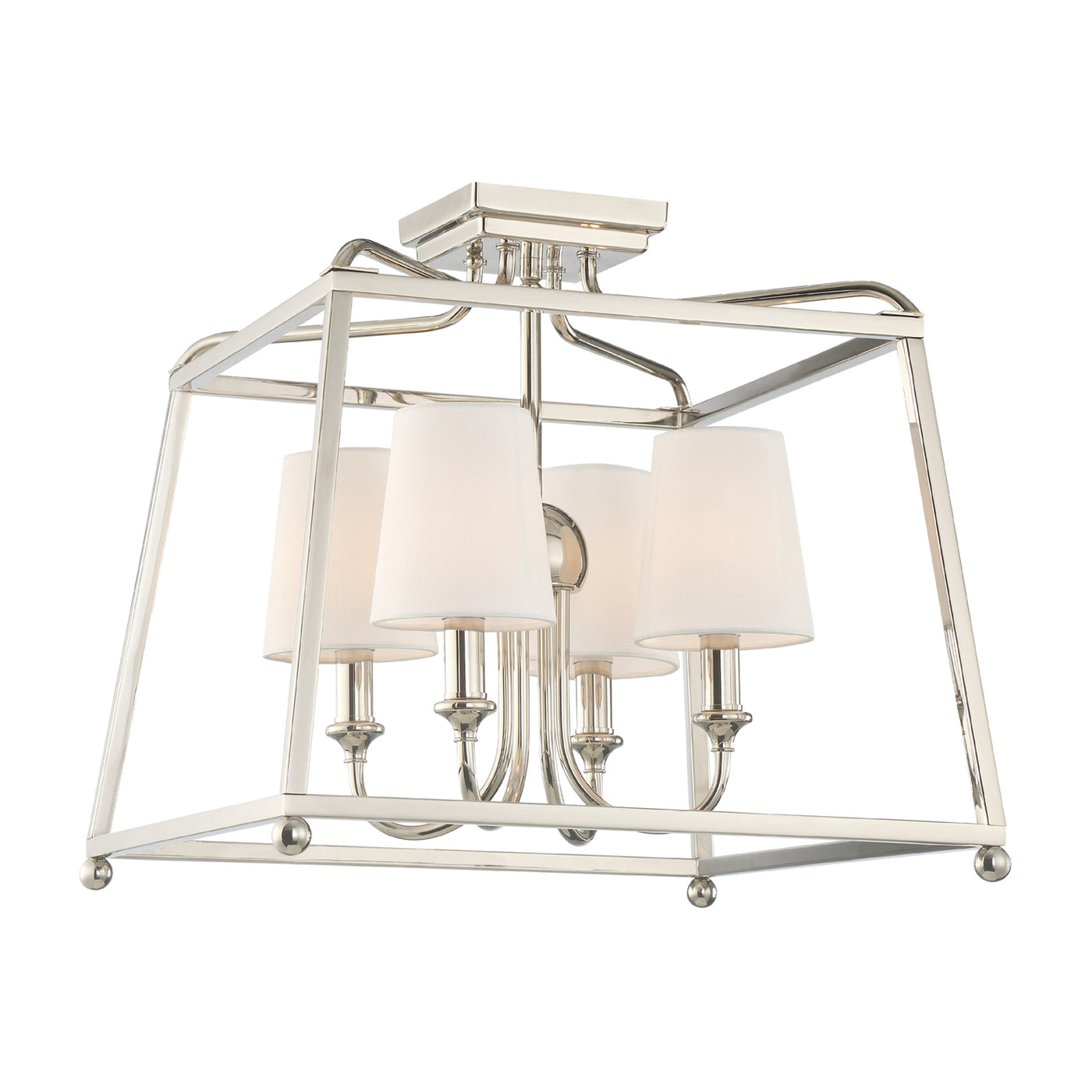 Libby Langdon Sylvan 4 Light Polished Nickel Semi Flush Mount Semi Flush Crystorama