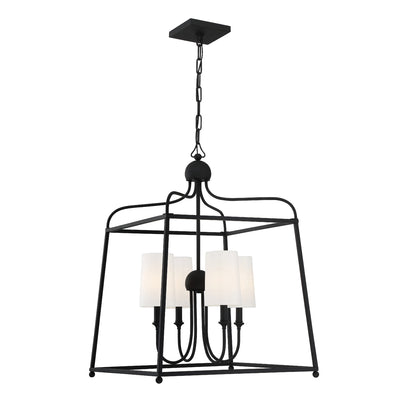 Libby Langdon Sylvan 4 Light Black Forged Chandelier Chandelier Crystorama