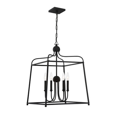 Libby Langdon Sylvan 4 Light Black Forged Chandelier Chandelier Crystorama