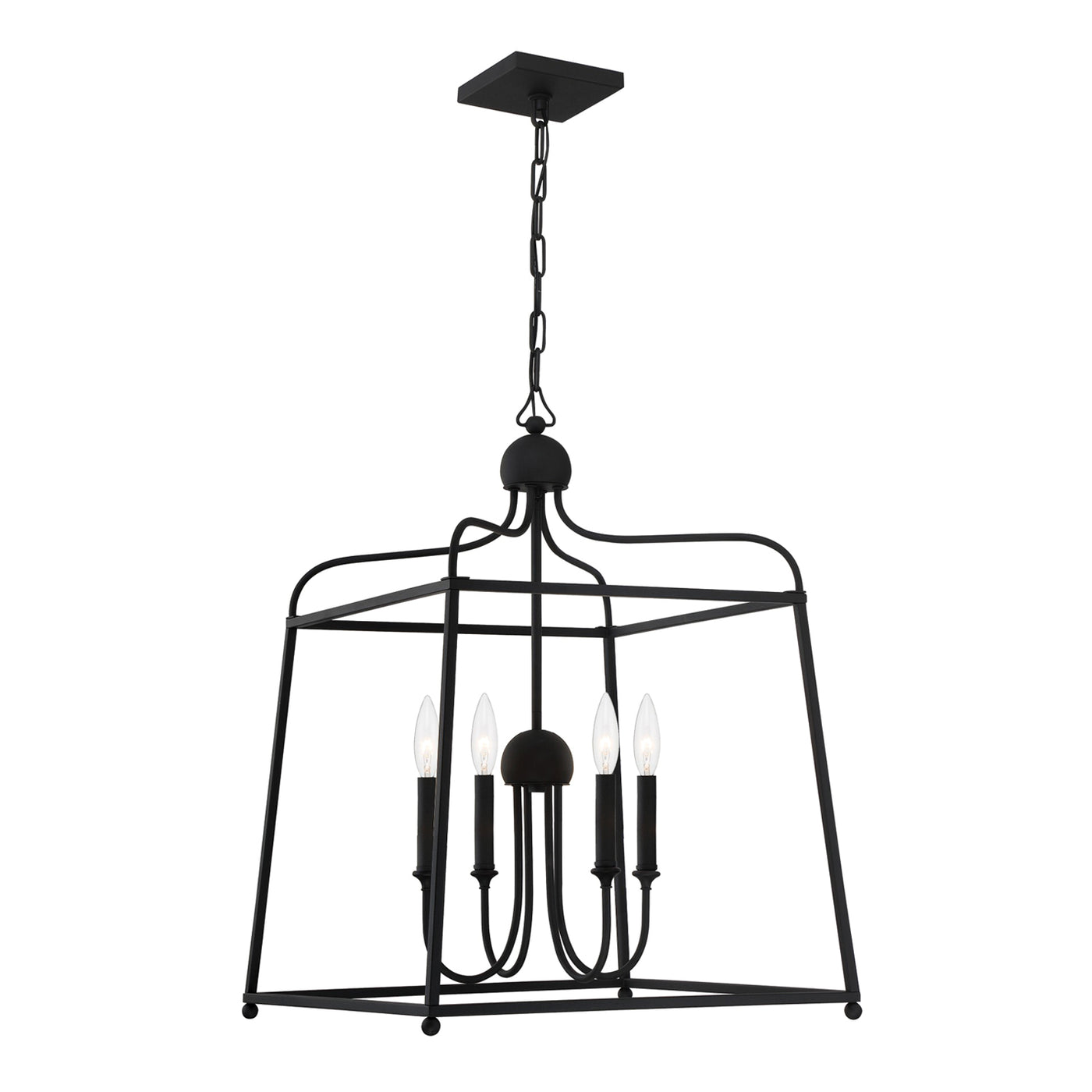 Libby Langdon Sylvan 4 Light Black Forged Chandelier Chandelier Crystorama