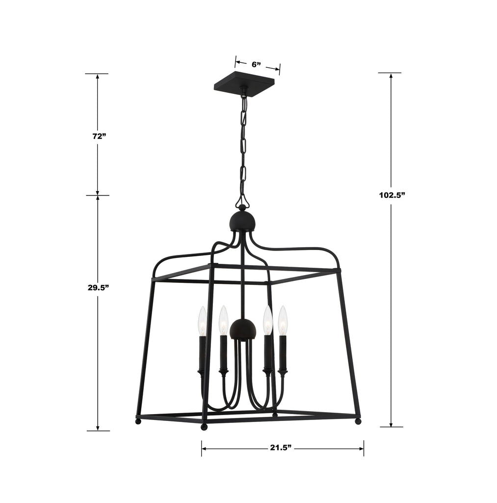 Libby Langdon Sylvan 4 Light Black Forged Chandelier Chandelier Crystorama