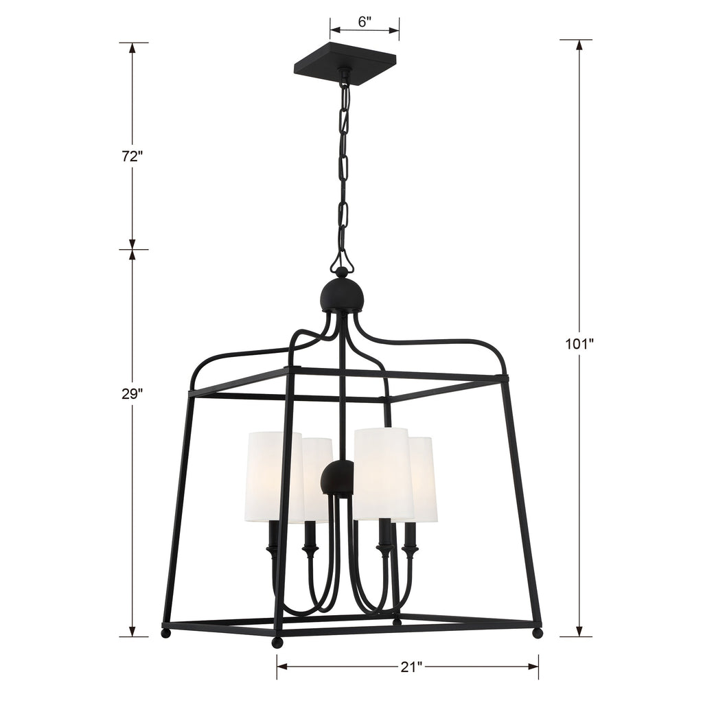 Libby Langdon Sylvan 4 Light Black Forged Chandelier Chandelier Crystorama