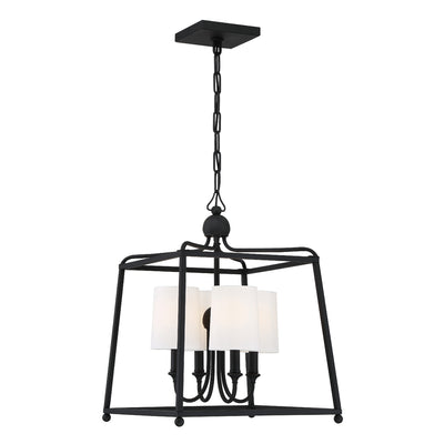 Libby Langdon Sylvan 4 Light Black Forged Mini Chandelier Chandelier Crystorama