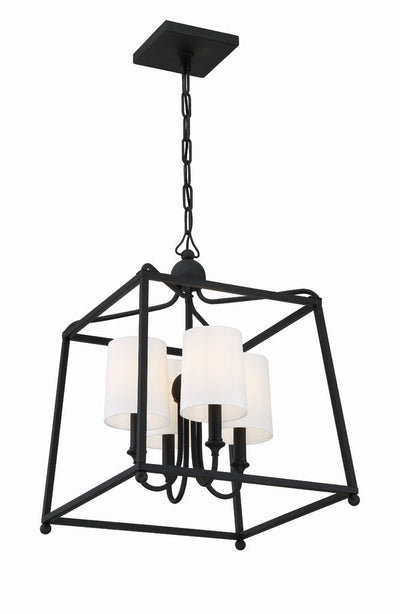 Libby Langdon Sylvan 4 Light Black Forged Mini Chandelier Chandelier Crystorama