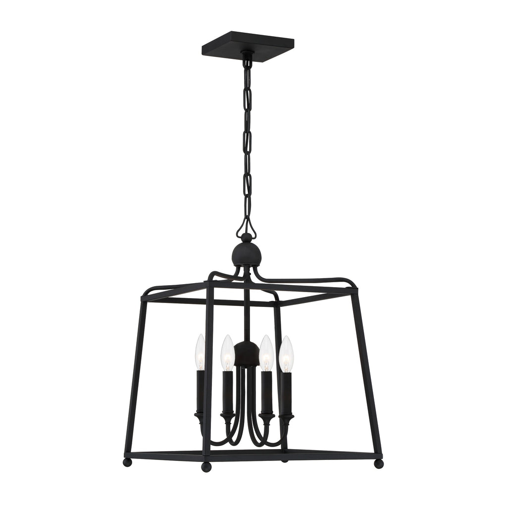 Libby Langdon Sylvan 4 Light Black Forged Mini Chandelier Chandelier Crystorama