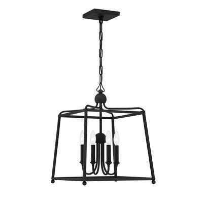 Libby Langdon Sylvan 4 Light Black Forged Mini Chandelier Chandelier Crystorama