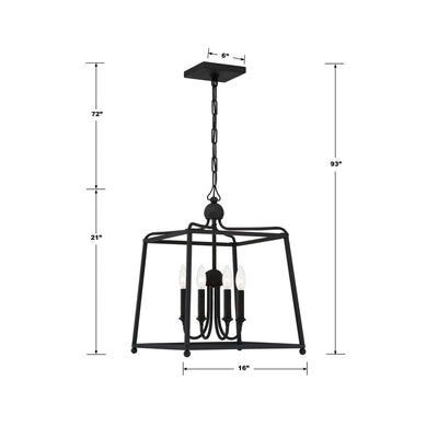 Libby Langdon Sylvan 4 Light Black Forged Mini Chandelier Chandelier Crystorama