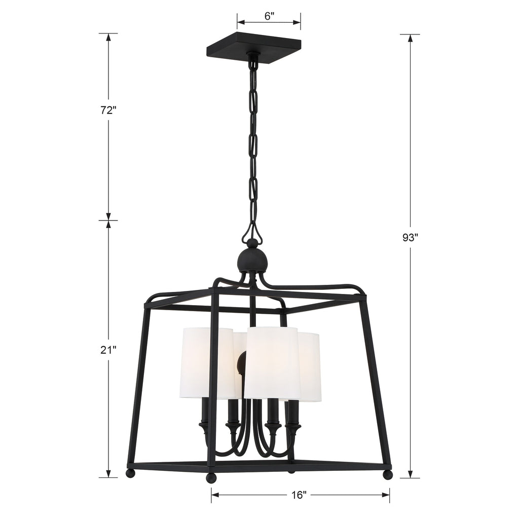 Libby Langdon Sylvan 4 Light Black Forged Mini Chandelier Chandelier Crystorama