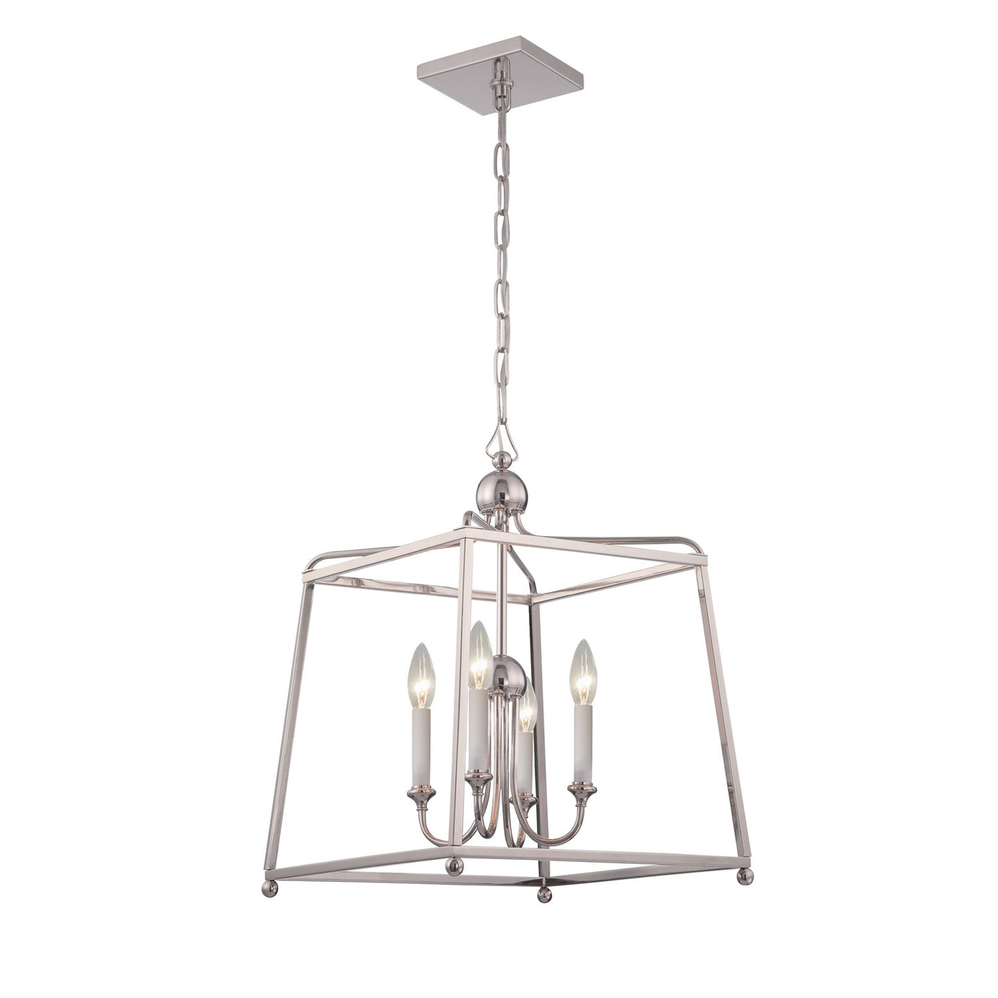 Libby Langdon Sylvan 4 Light Polished Nickel Mini Chandelier Chandelier Crystorama