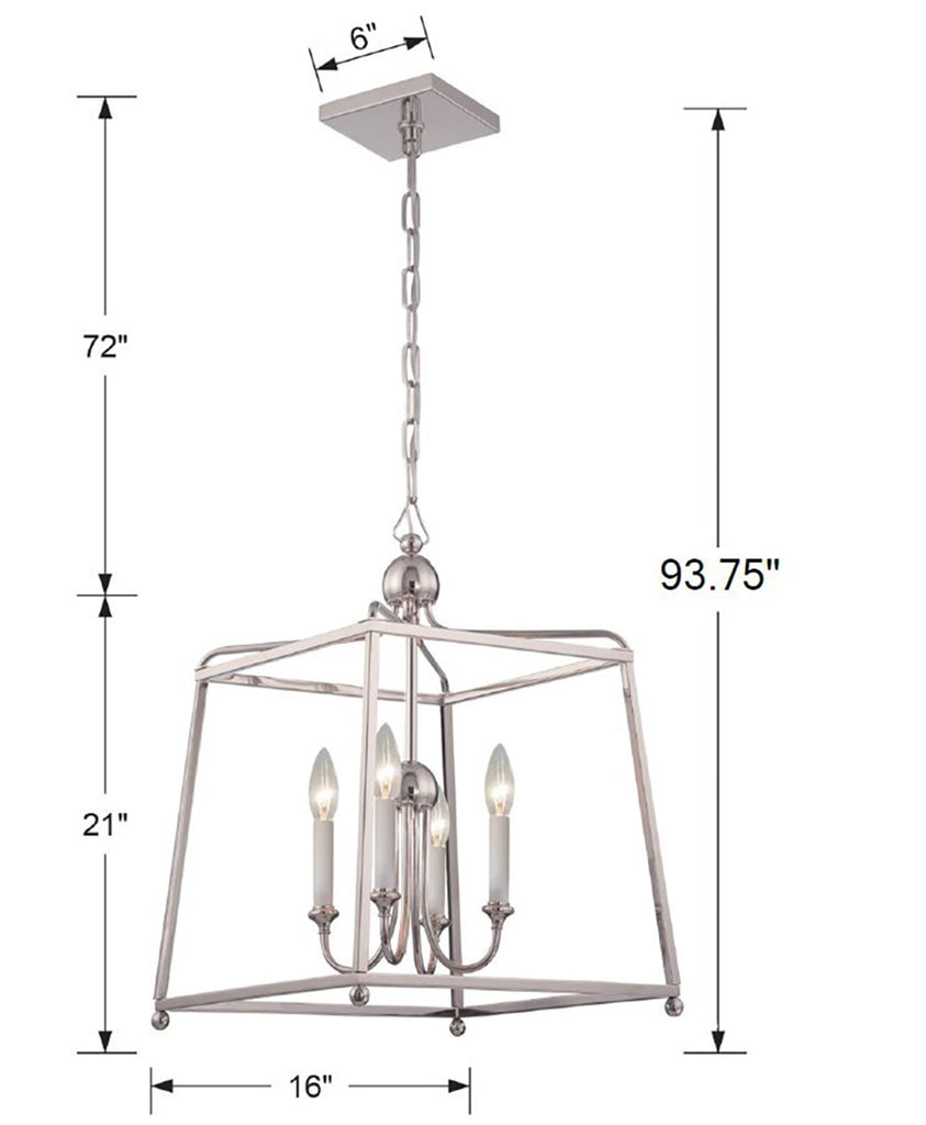 Libby Langdon Sylvan 4 Light Polished Nickel Mini Chandelier Chandelier Crystorama