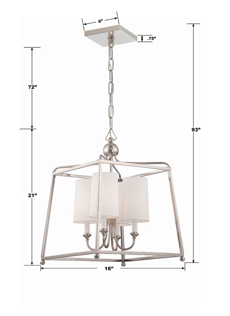 Libby Langdon Sylvan 4 Light Polished Nickel Mini Chandelier Chandelier Crystorama