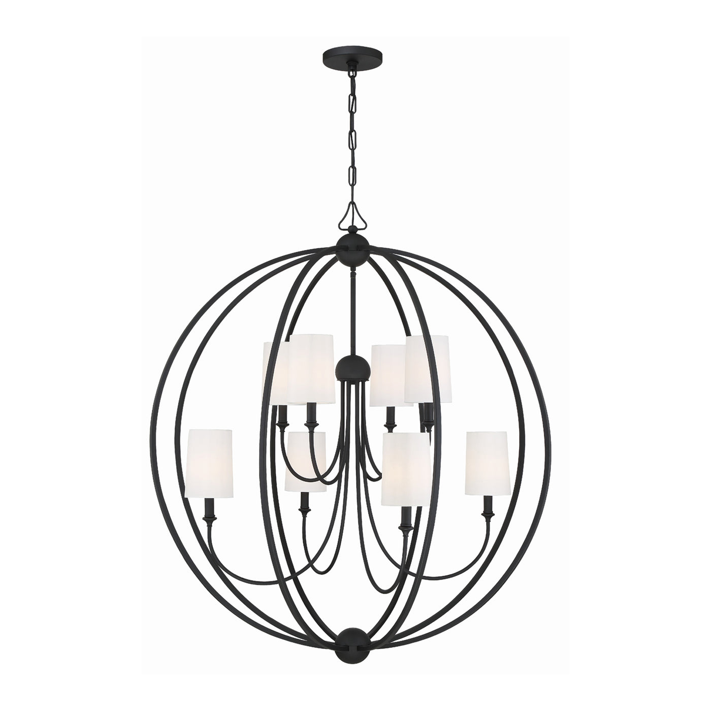 Libby Langdon Sylvan 8 Light Black Forged Chandelier Chandelier Crystorama