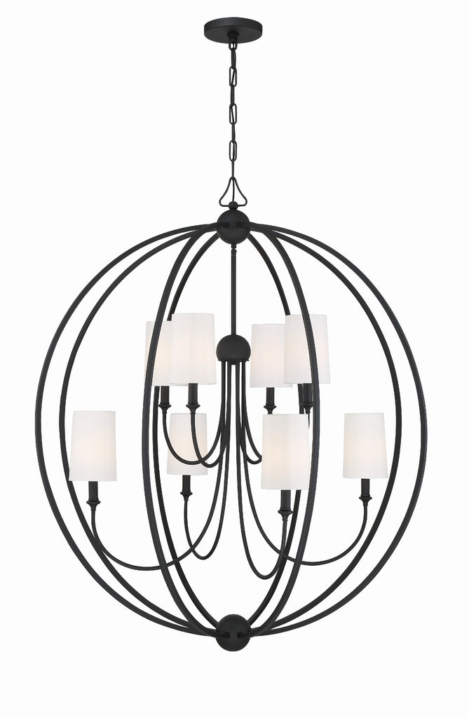 Libby Langdon Sylvan 8 Light Black Forged Chandelier Chandelier Crystorama