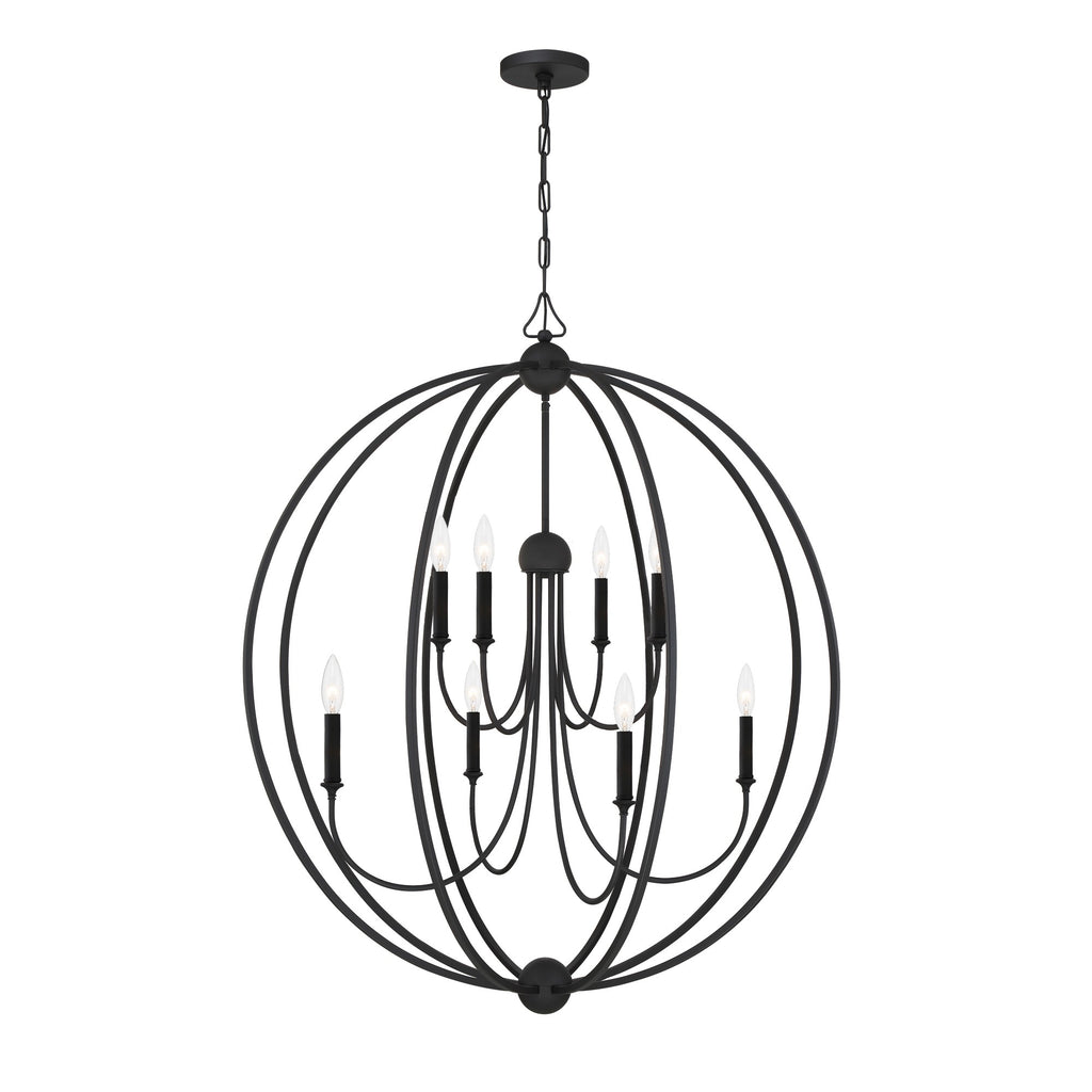 Libby Langdon Sylvan 8 Light Black Forged Chandelier Chandelier Crystorama