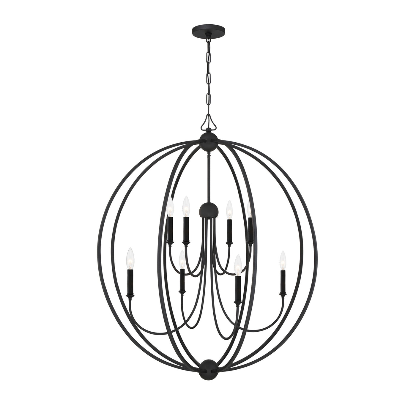 Libby Langdon Sylvan 8 Light Black Forged Chandelier Chandelier Crystorama