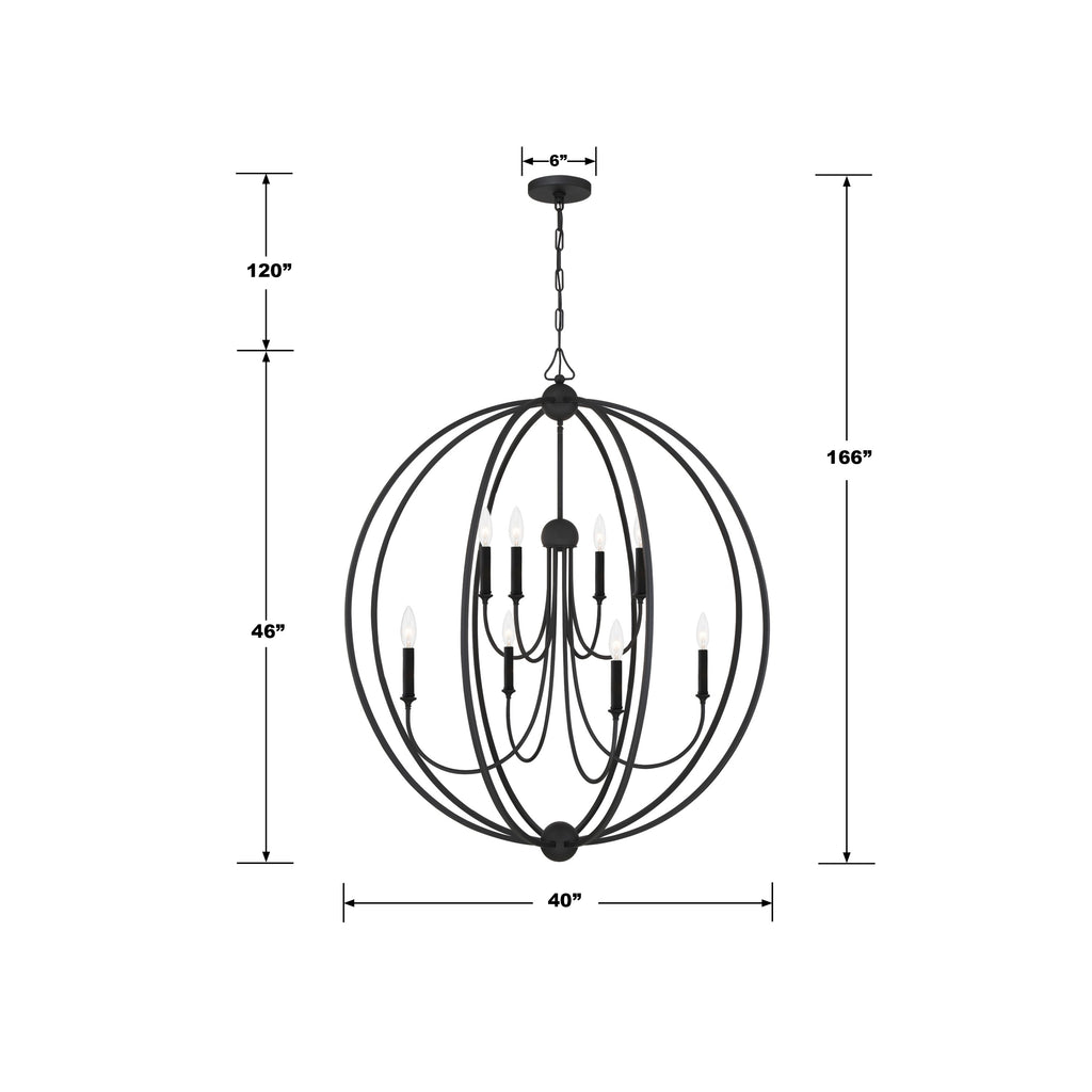 Libby Langdon Sylvan 8 Light Black Forged Chandelier Chandelier Crystorama