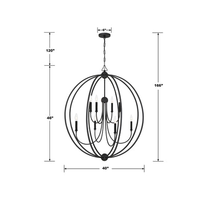 Libby Langdon Sylvan 8 Light Black Forged Chandelier Chandelier Crystorama