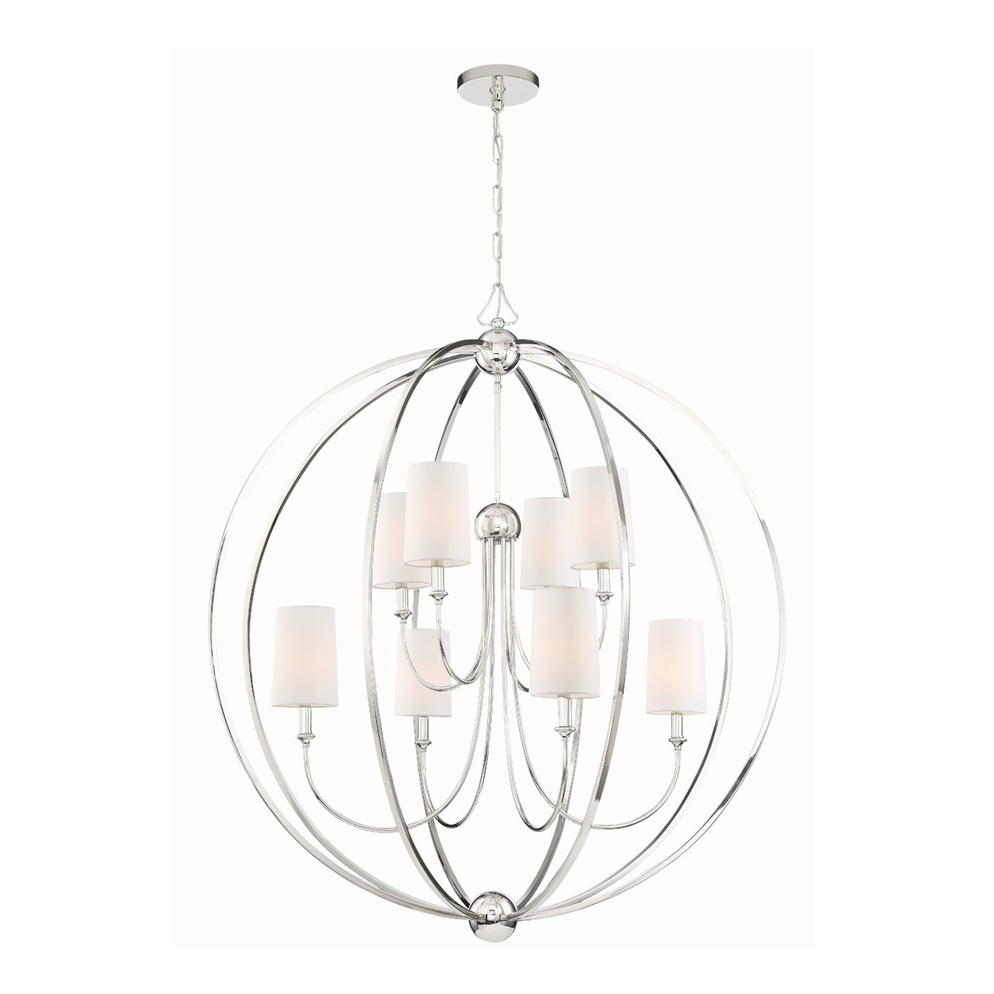 Libby Langdon Sylvan 8 Light Polished Nickel Chandelier Chandelier Crystorama