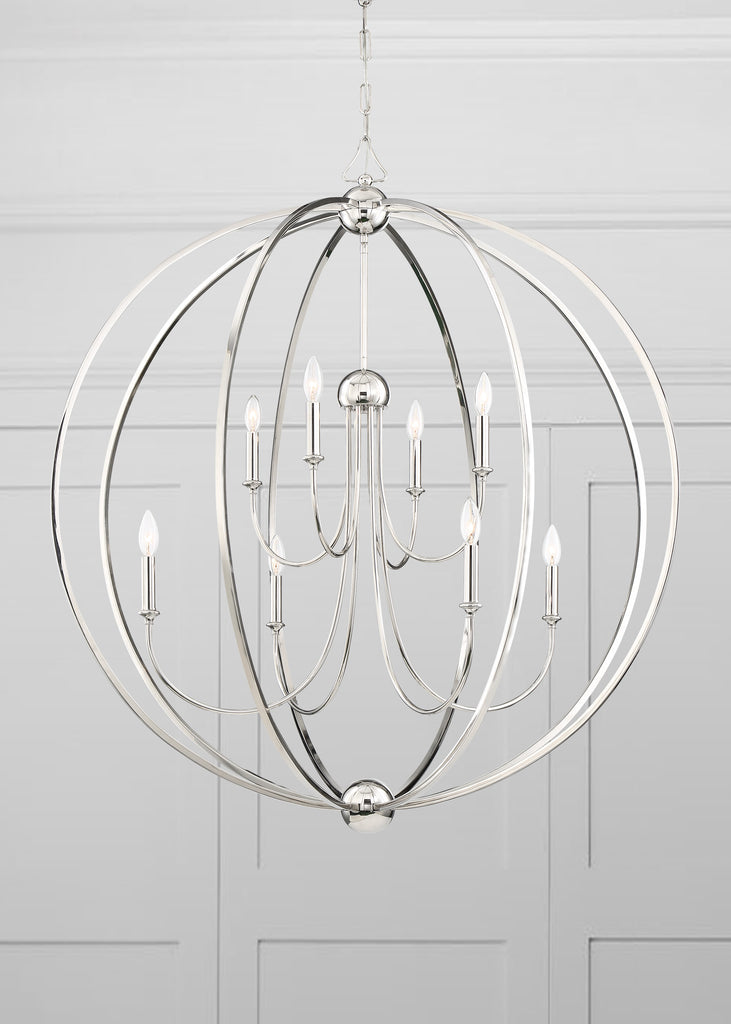 Libby Langdon Sylvan 8 Light Polished Nickel Chandelier Chandelier Crystorama