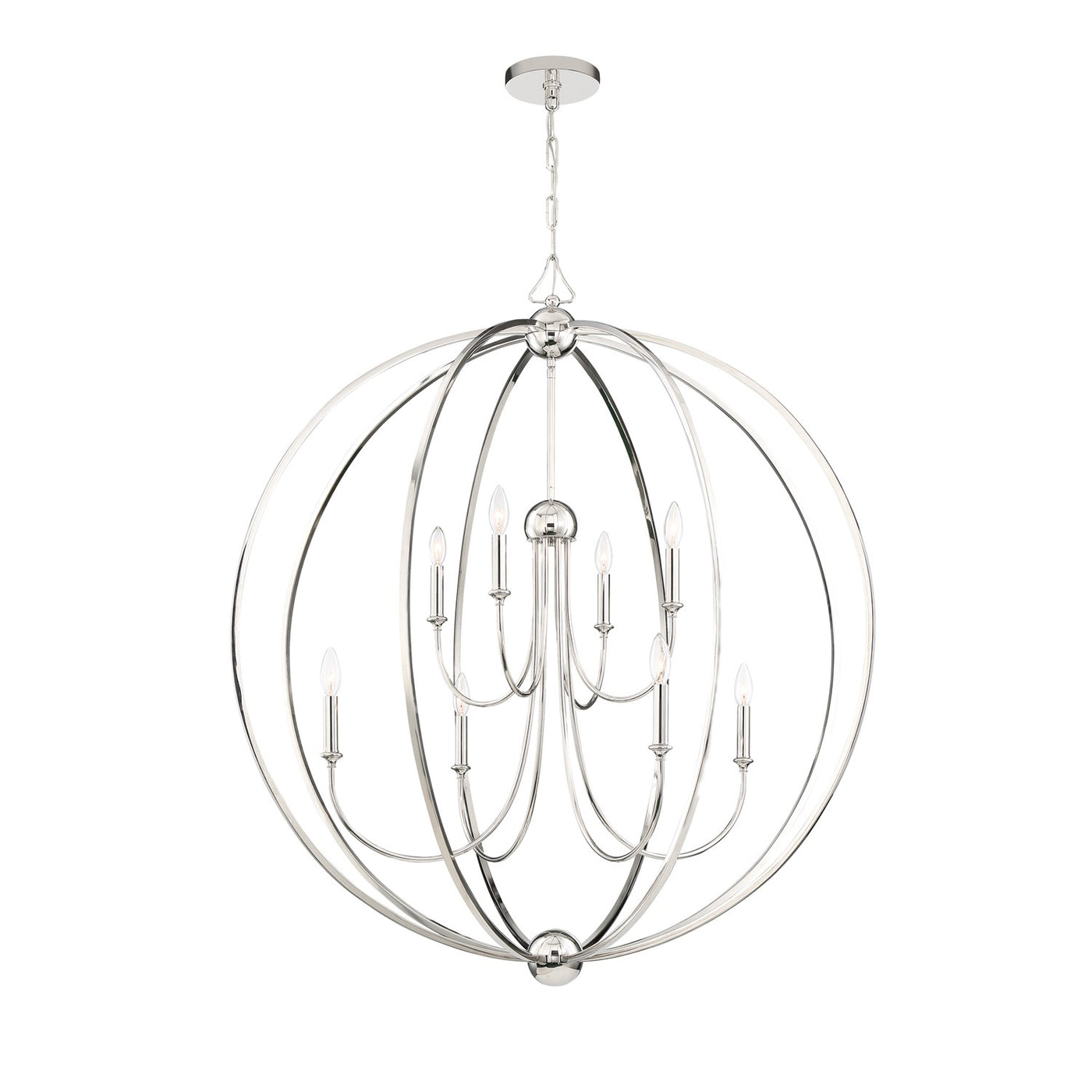 Libby Langdon Sylvan 8 Light Polished Nickel Chandelier Chandelier Crystorama