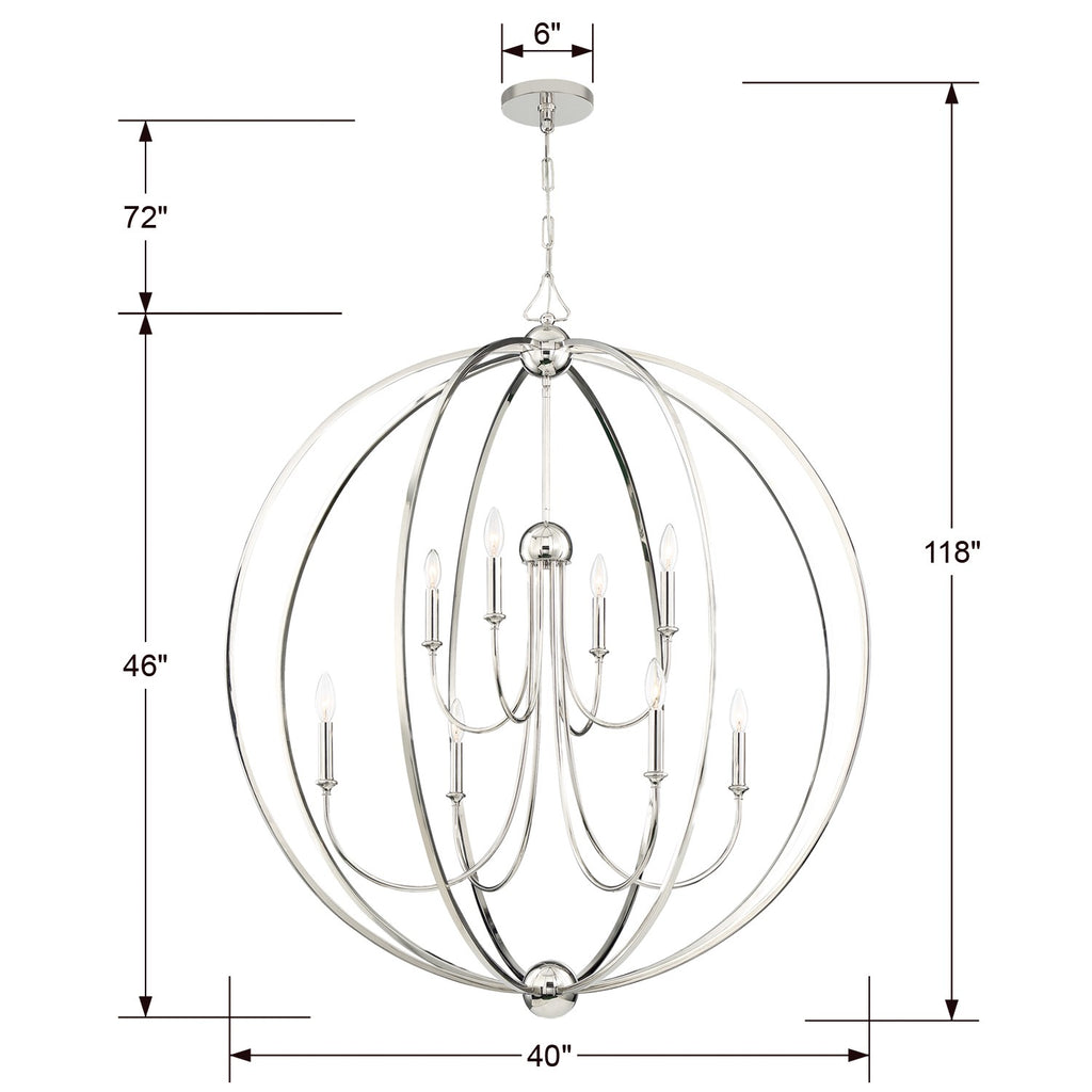 Libby Langdon Sylvan 8 Light Polished Nickel Chandelier Chandelier Crystorama
