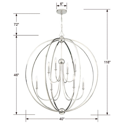 Libby Langdon Sylvan 8 Light Polished Nickel Chandelier Chandelier Crystorama