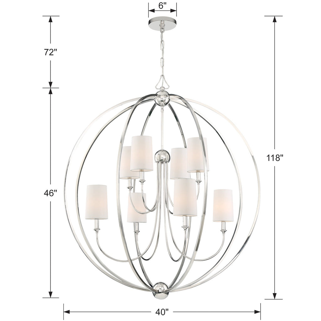 Libby Langdon Sylvan 8 Light Polished Nickel Chandelier Chandelier Crystorama