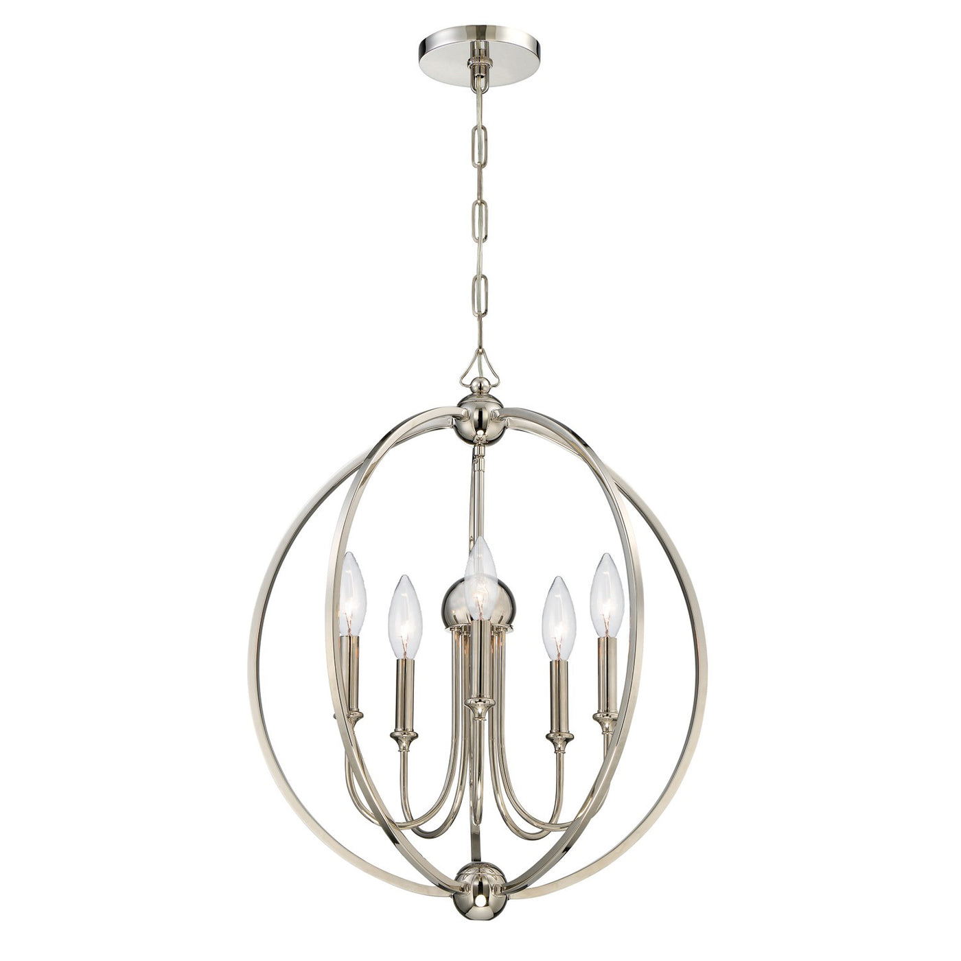 Libby Langdon Sylvan 5 Light Polished Nickel Chandelier Chandelier Crystorama