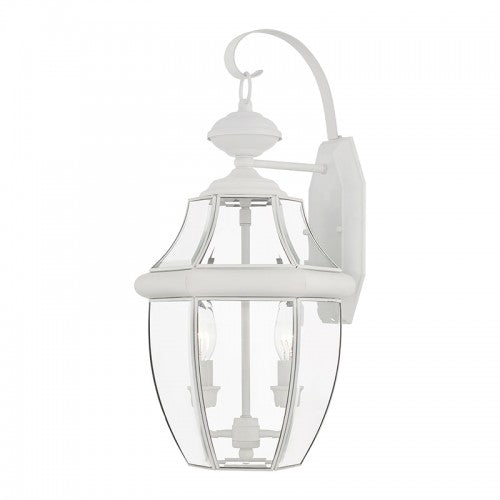 2 Light White Outdoor Wall Lantern Exterior Livex