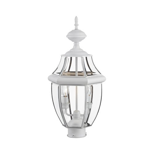 2 Light White Outdoor Post Top Lantern Post Livex