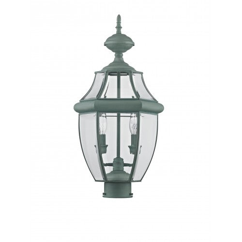 2 Light Verdigris Outdoor Post Top Lantern Post Livex