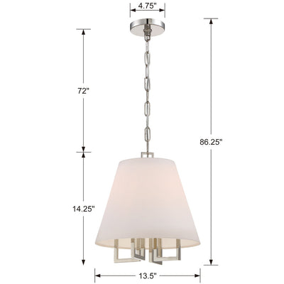 Libby Langdon Westwood 4 Light Polished Nickel Pendant Pendant Crystorama