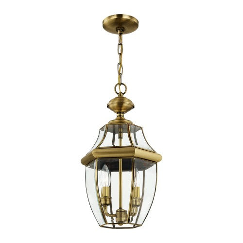 2 Light Antique Brass Outdoor Lantern Exterior Livex