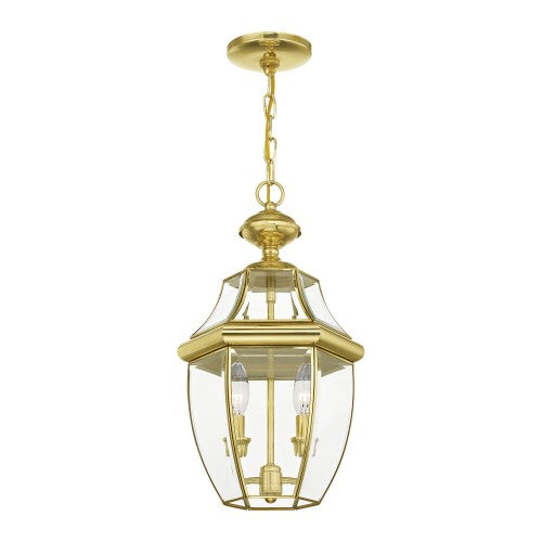 2 Light Polished Brass Outdoor Lantern Exterior Livex