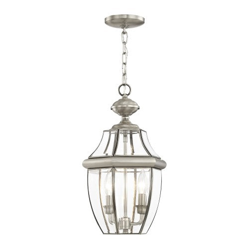 2 Light Brushed Nickel Outdoor Lantern Exterior Livex